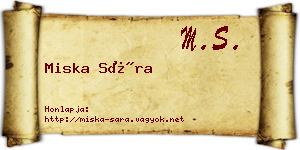 Miska Sára névjegykártya